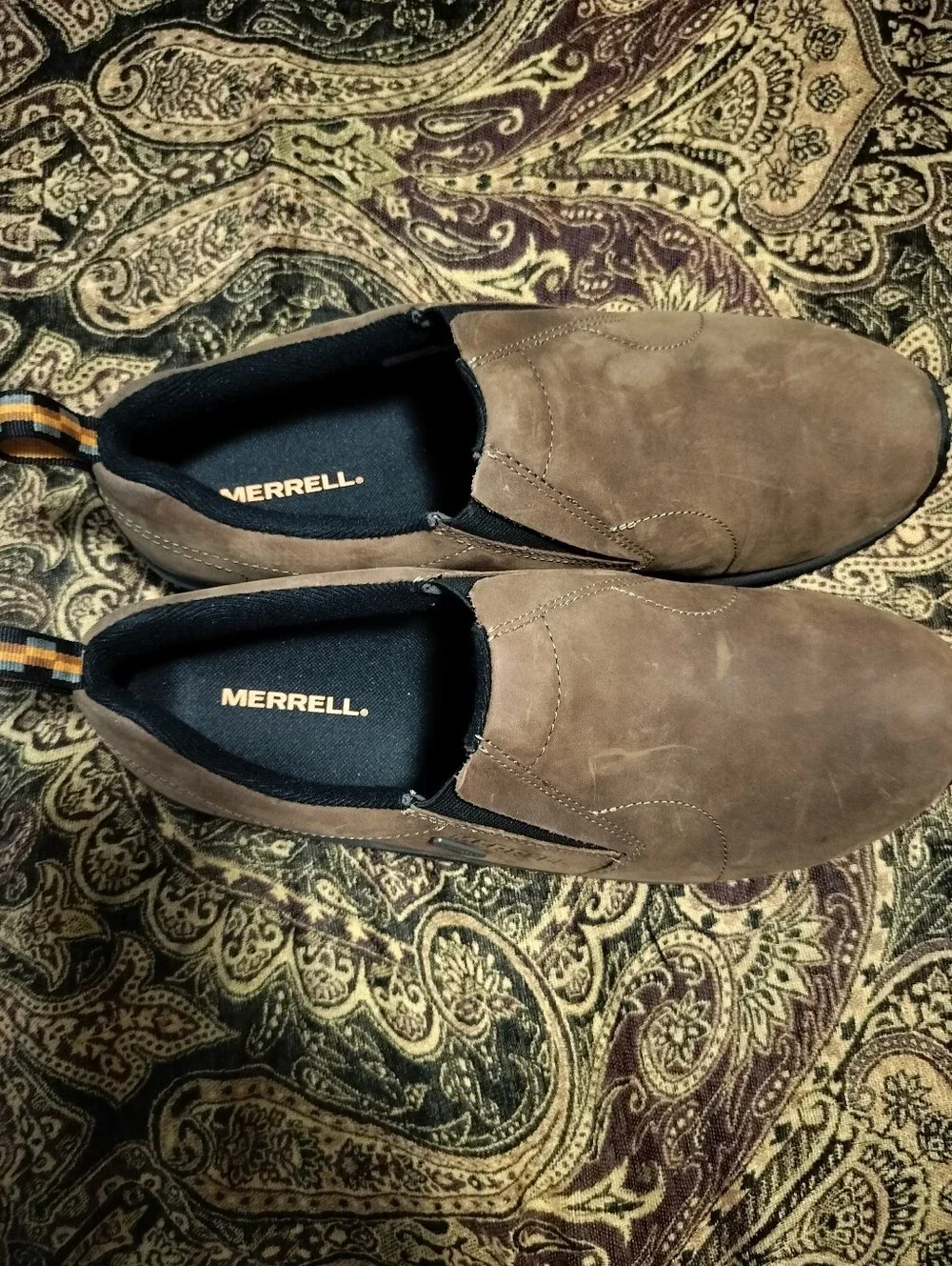 Merrell Men's 12W Brown Nubuck Slip-On Loafers